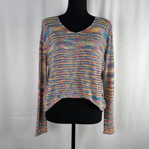 Johnny Becca Colorful Knit Pullover Top Size: S Rainbow Fun